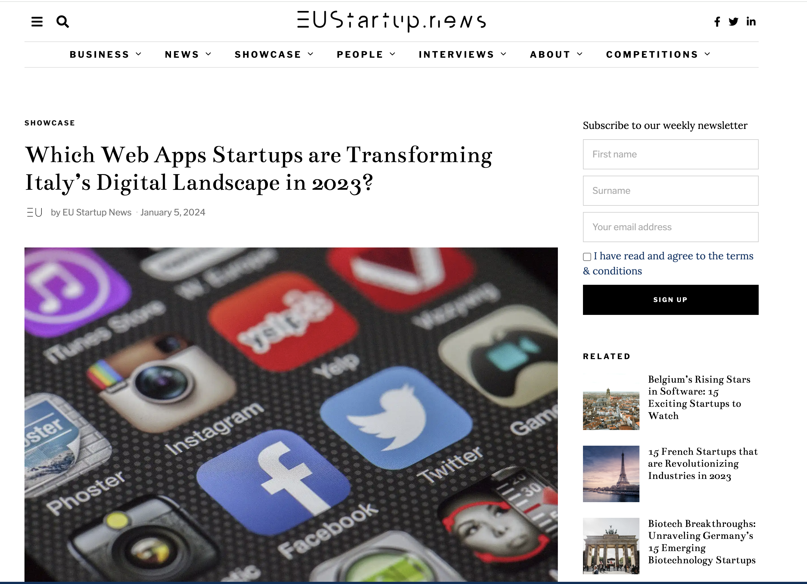 Which Web Apps Startups are Transforming Italy’s Digital Landscape in 2023?