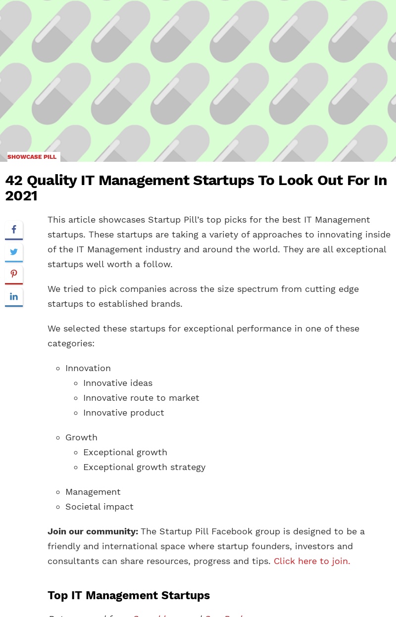 42 Quality IT Management Startups To Look Out For In 2021