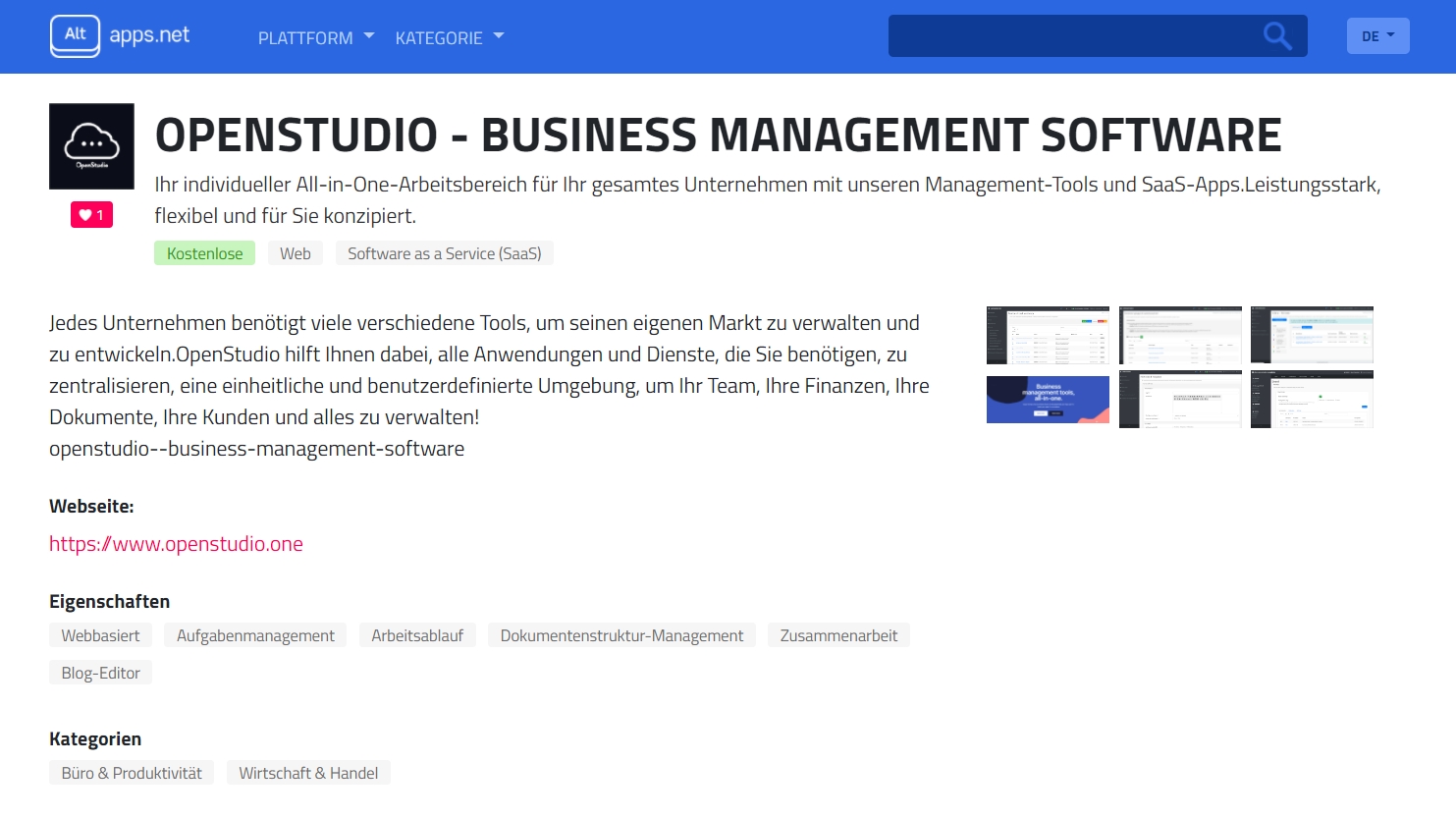 Openstudio business management software