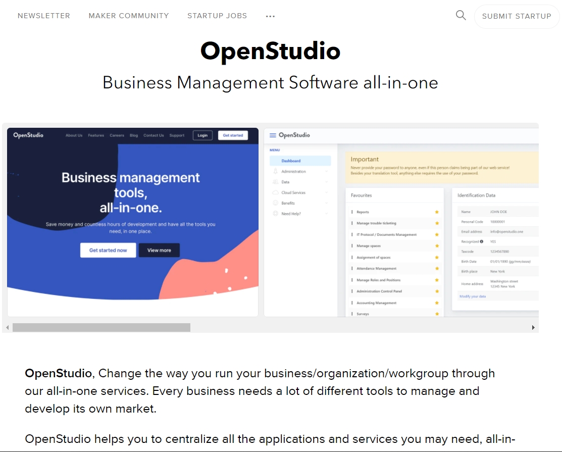 BetaList for OpenStudio - Business Management Software all-in-one