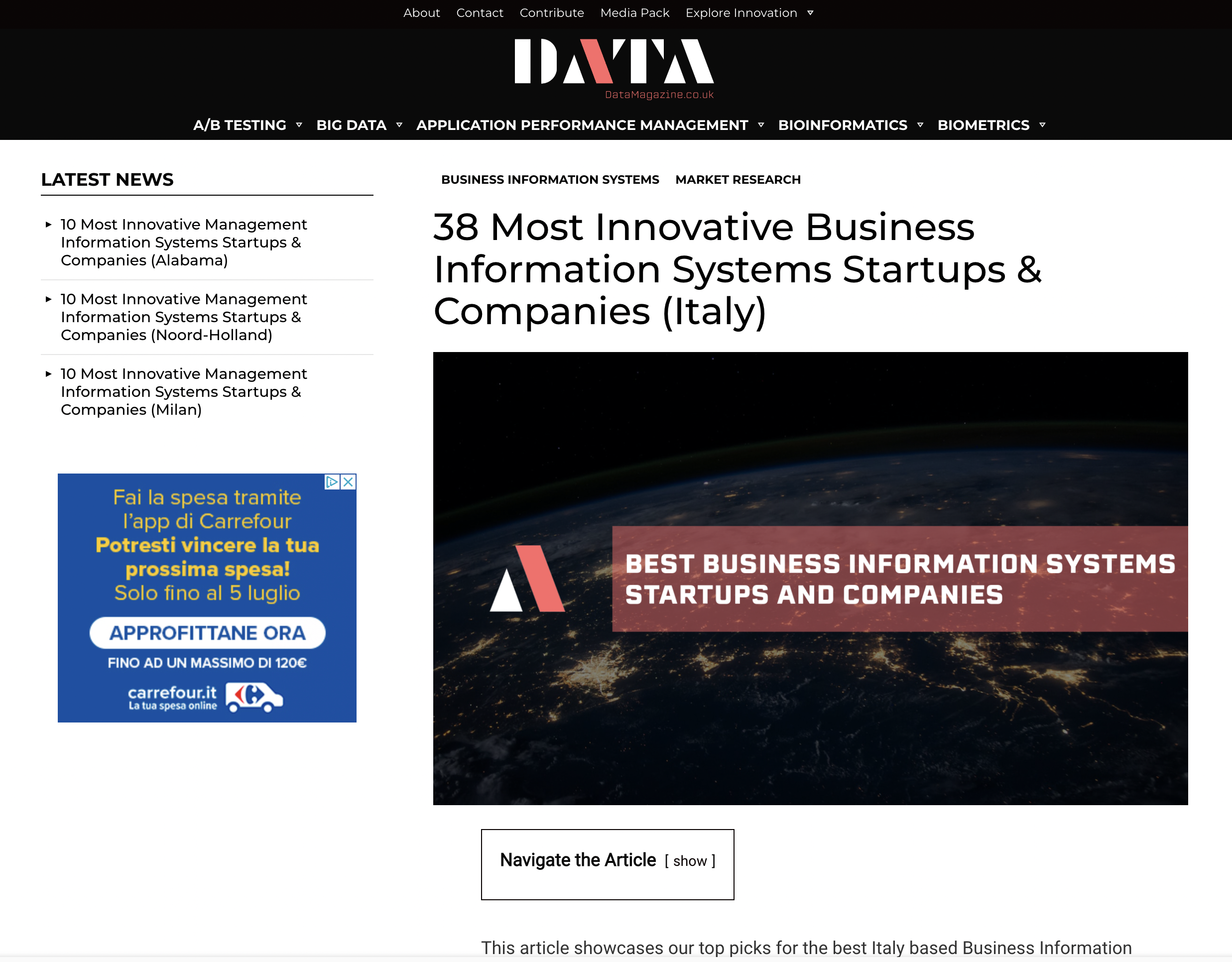 38 Most Innovative Business Information Systems Startups & Companies (Italy)