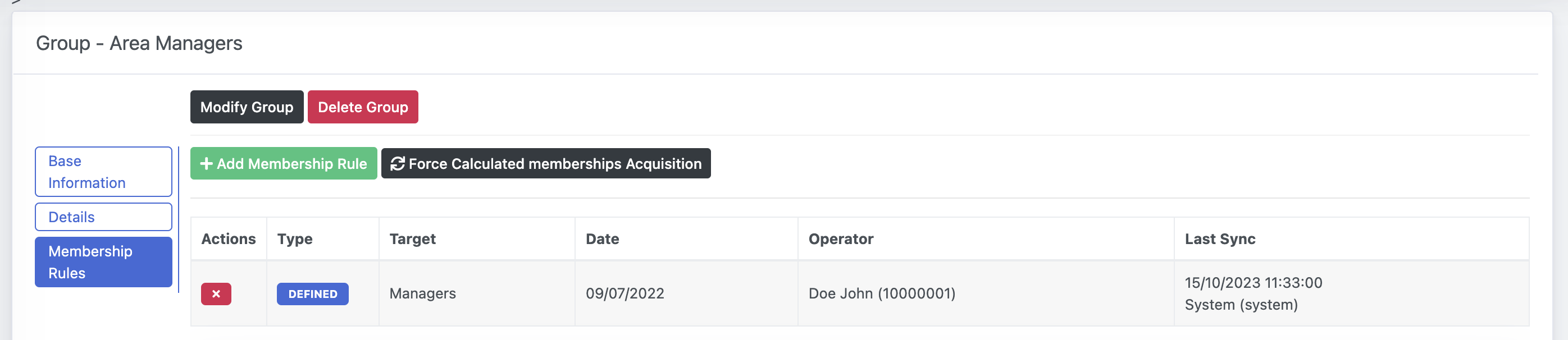 OpenStudio - Manage Authorization Groups - Membership Rules