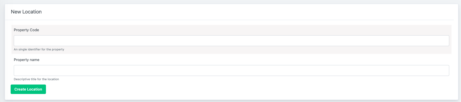 Manage Spaces - Location creation