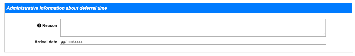 IT Protocol - Registration for Arrival Protocol - Deferred date