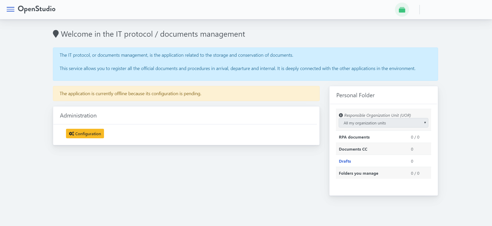 IT Protocol - Dashboard without configuration