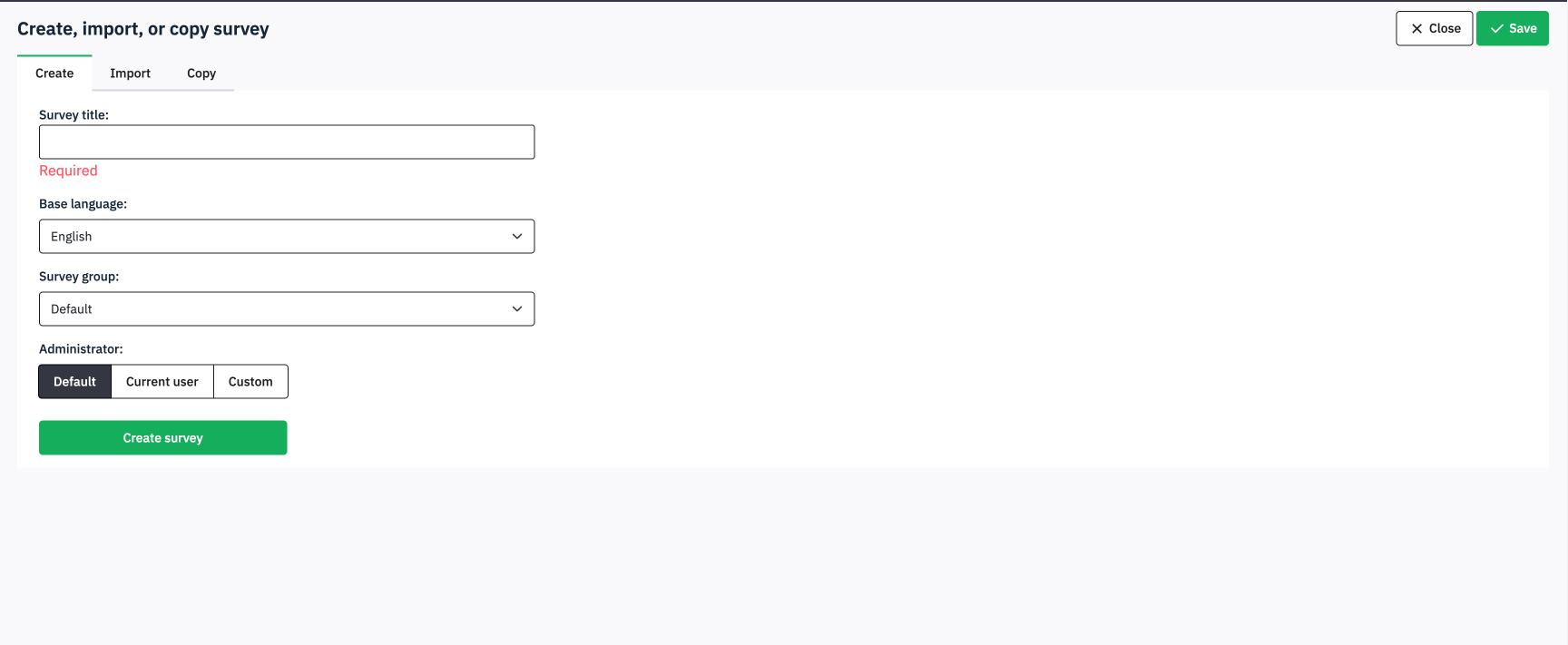 OpenStudio - Encuestas - LimeSurvey (Crear encuesta)